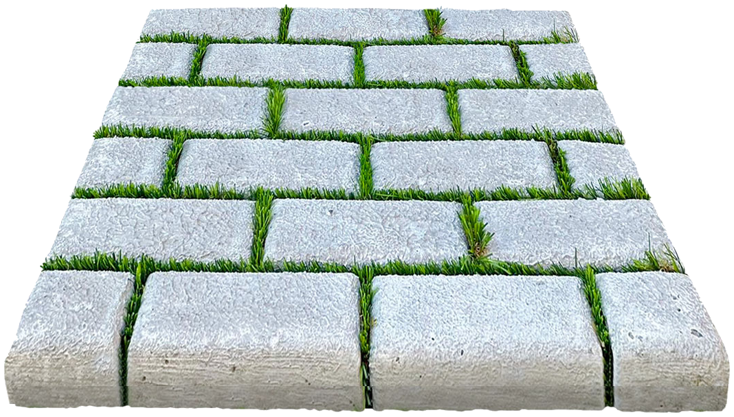 Adoquín Modelo Hilera Premium con pasto para instalación exterior